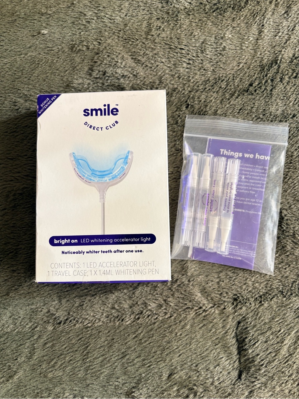 NWB SmileDirectClub Bright On LED teeth Whitening Accelerator Light w/ gels